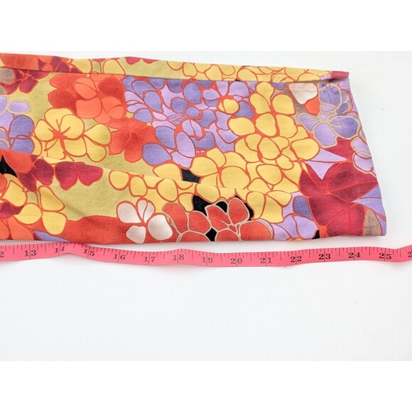 Talbots Petites Stretch Vtg Ankle Capri Floral Colorful Side Zip Pants Size 6 - Picture 8 of 9